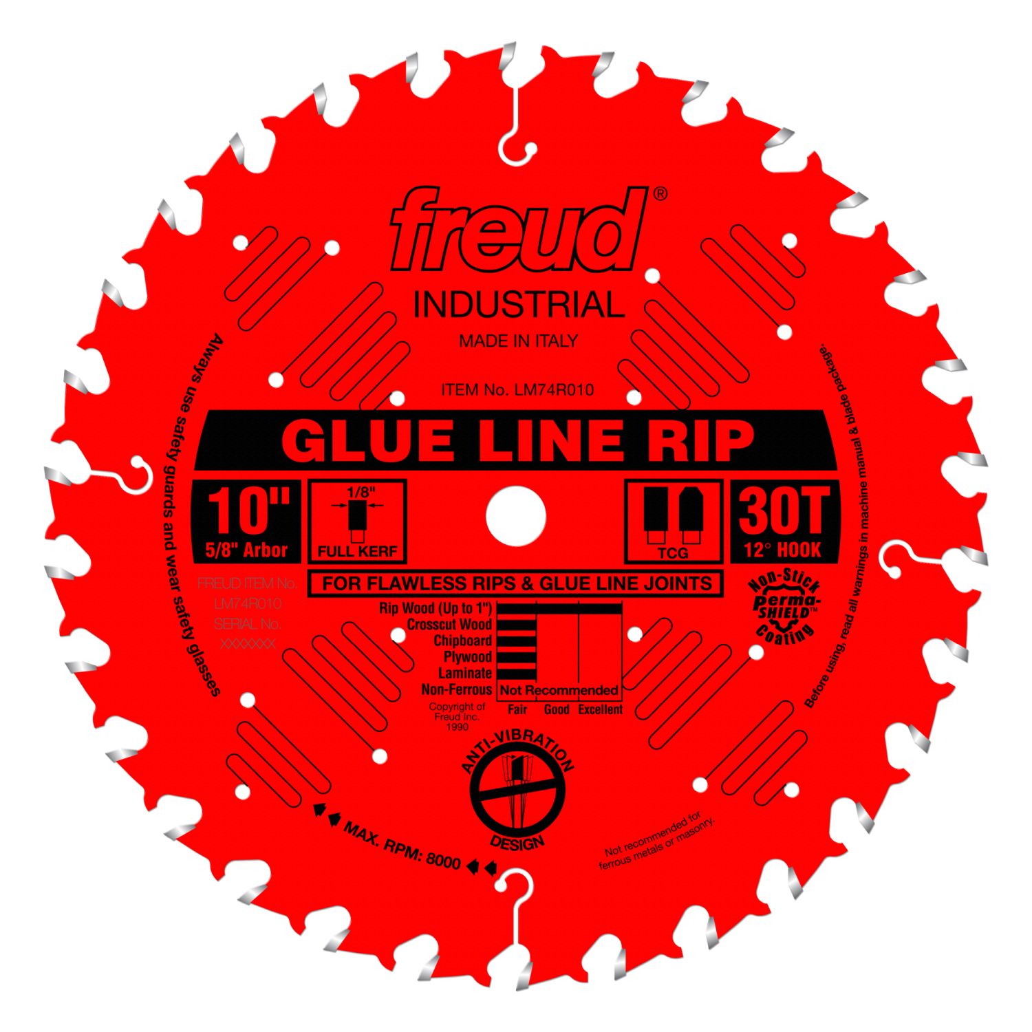 Freud LM74R010 10 in. Industrial Glue Line Ripping Blade