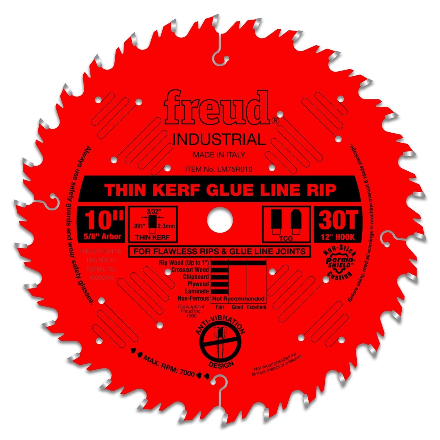 Freud LM75R010 10 in. Industrial Thin Kerf Glue Line Ripping Blade