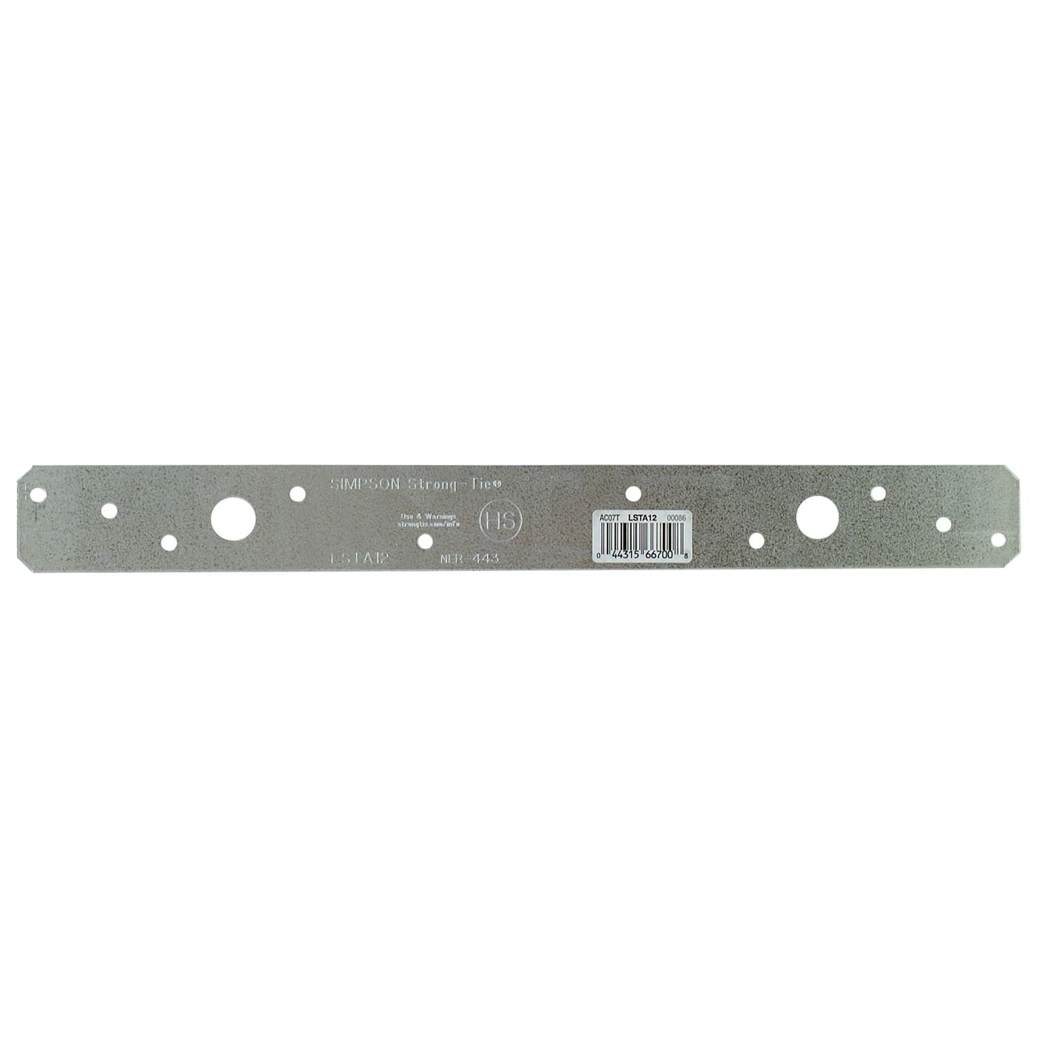 Simpson Strong-Tie 1-1/4-in. x 12-in. 20-Gauge Galvanized Strap Tie (LSTA12)