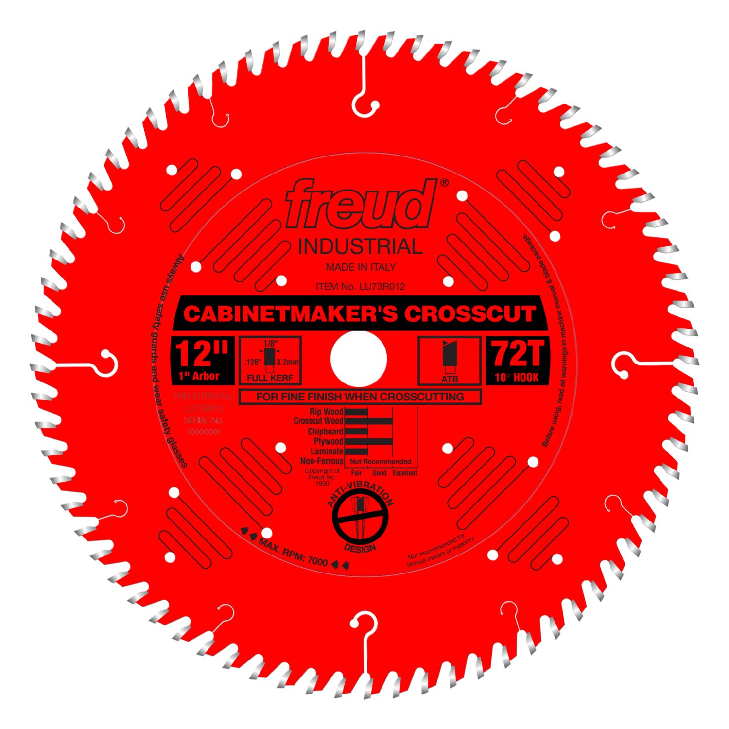 Freud LU73R012 12 in. Cabinetmakers Crosscut Blade
