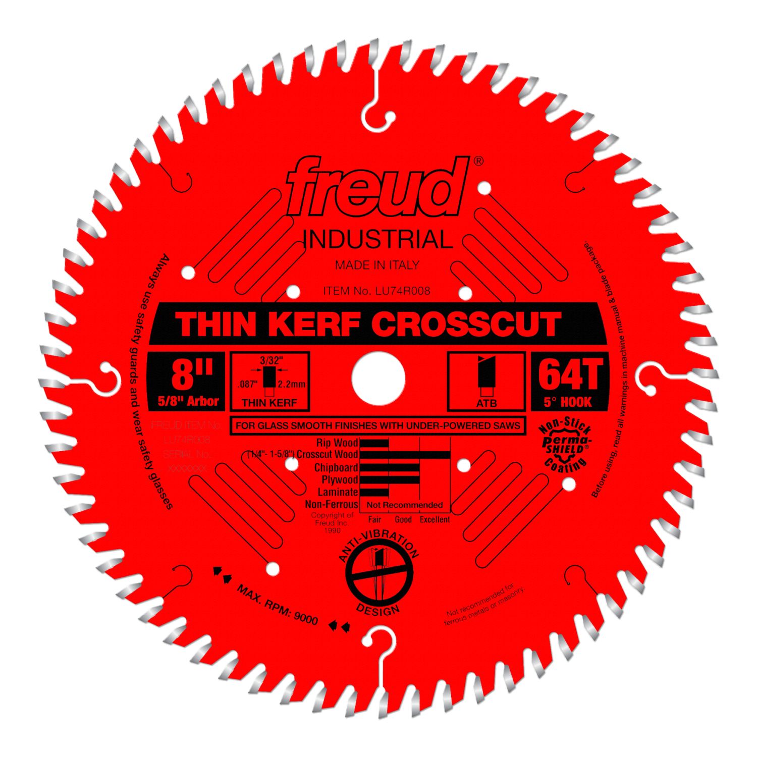 Freud LU74R008 8 in. Thin Kerf Ultimate Cut-Off Blade
