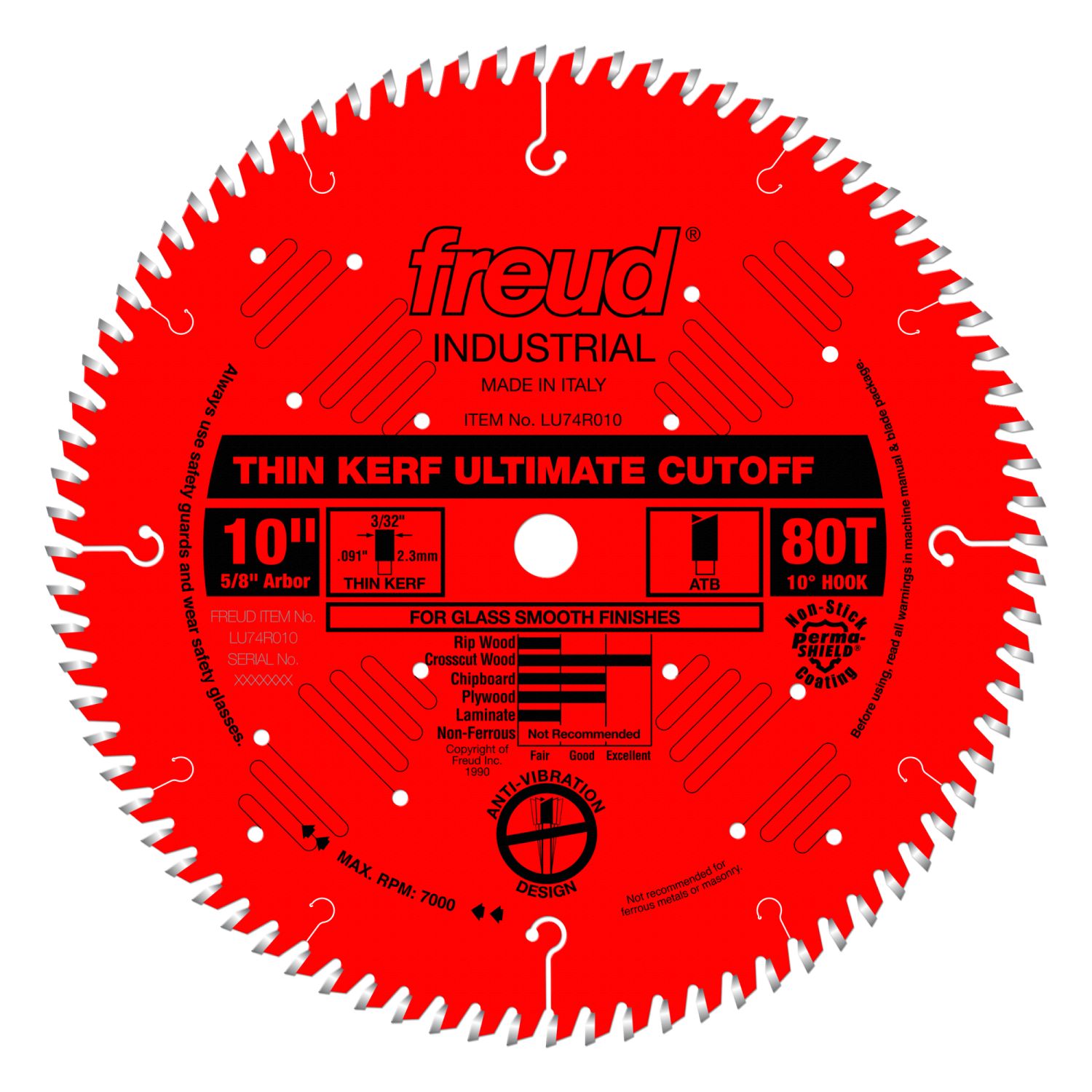 Freud LU74R010 10 in. Thin Kerf Ultimate Cut-Off Blade