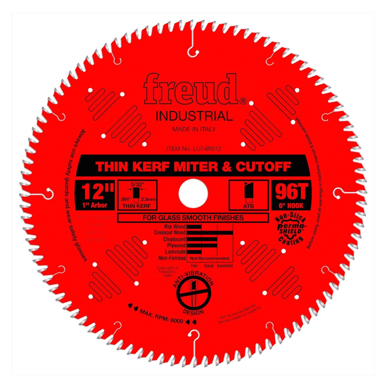 Freud LU74R012 12 in. Thin Kerf Ultimate Cut-Off Blade