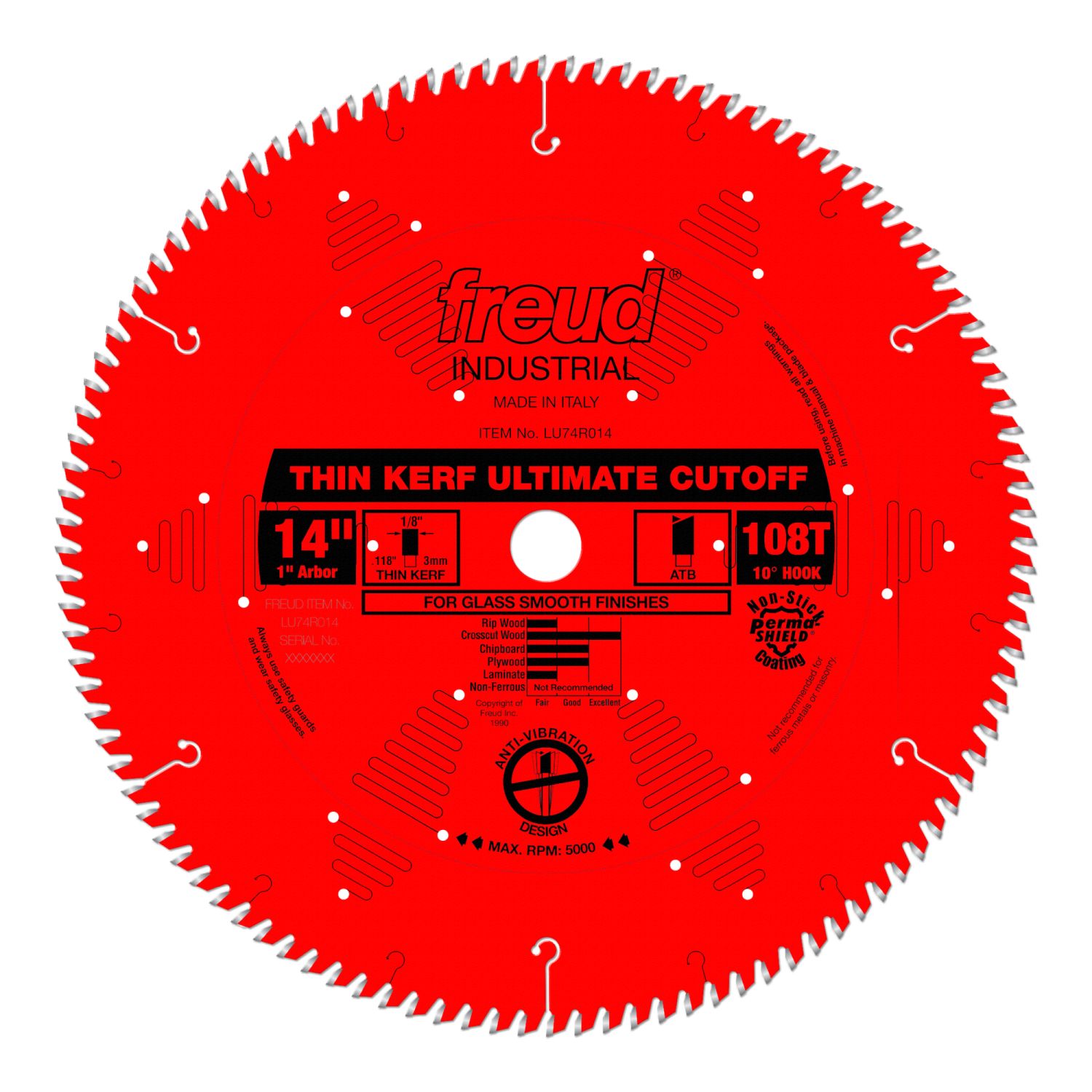 Freud LU74R014 14 in. Thin Kerf Ultimate Cut-Off Blade
