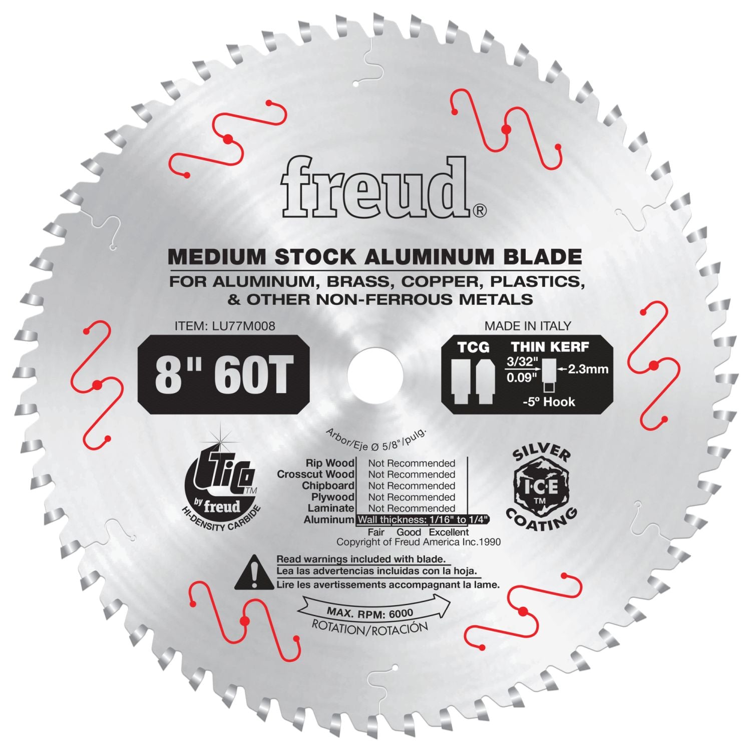 Freud LU77M008 8 in. Medium Stock Aluminum Blade
