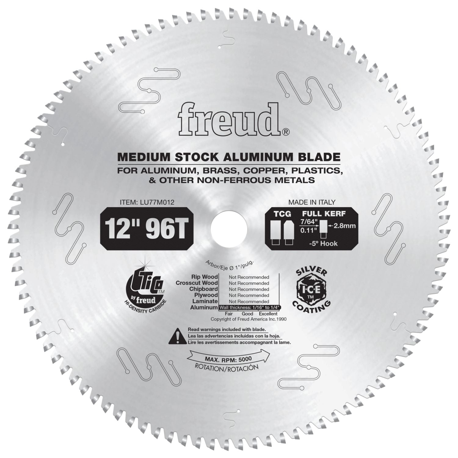 Freud LU77M012 12 in. Medium Stock Aluminum Blade