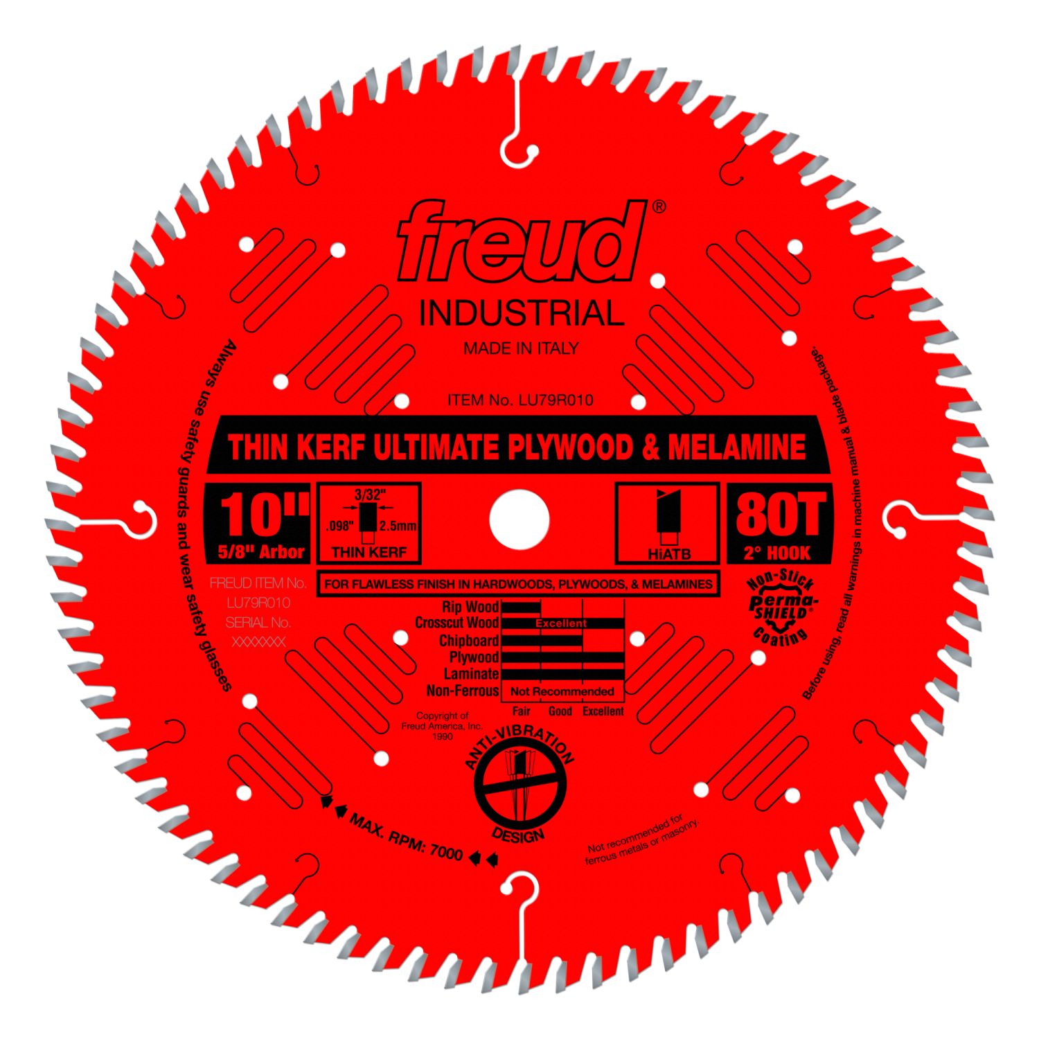 Freud LU79R010 10 in. Thin Kerf Ultimate Plywood & Melamine Blade