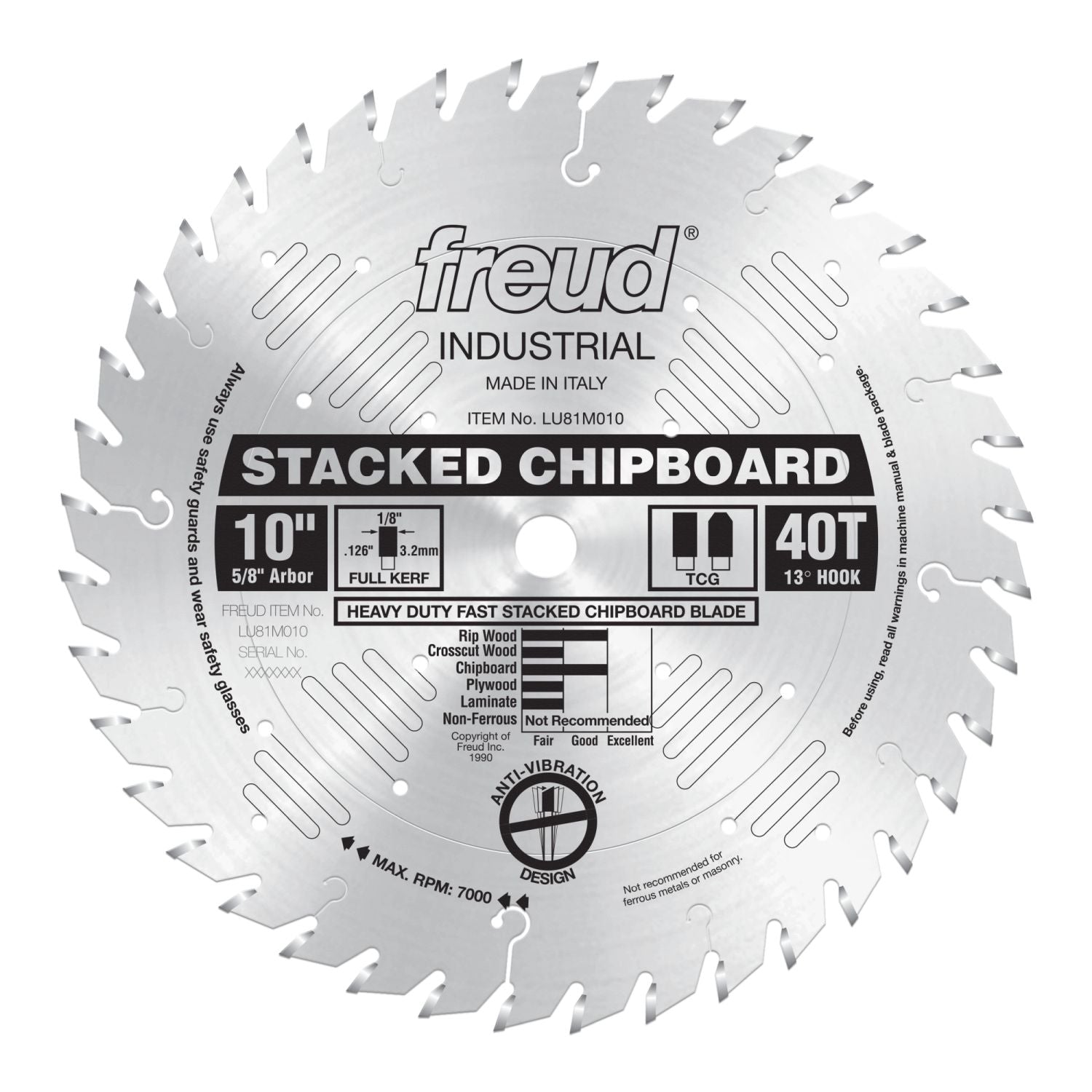 Freud LU81M010 10 in. Heavy Duty Stacked Chipboard Blade