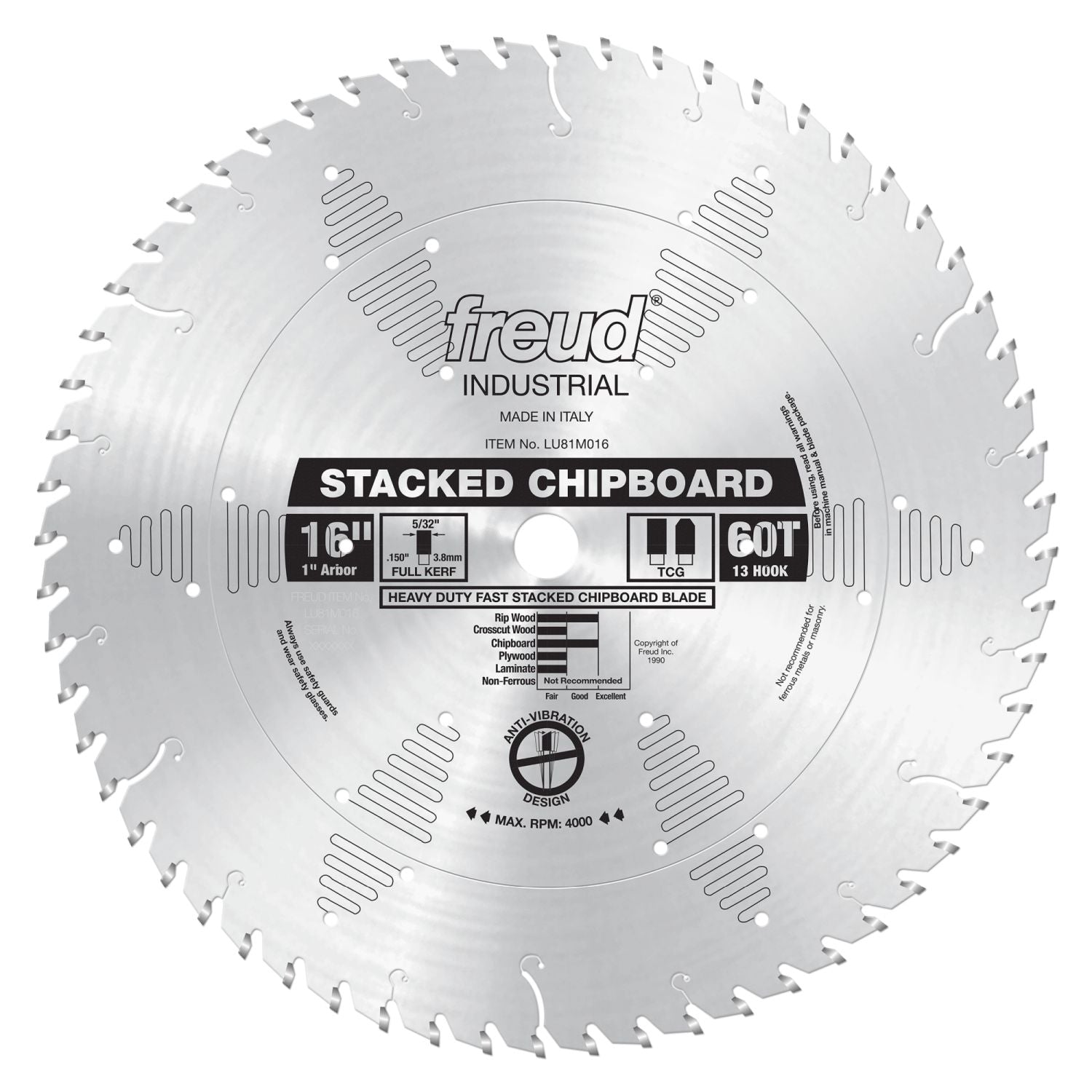 Freud LU81M016 16 in. Heavy Duty Stacked Chipboard Blade