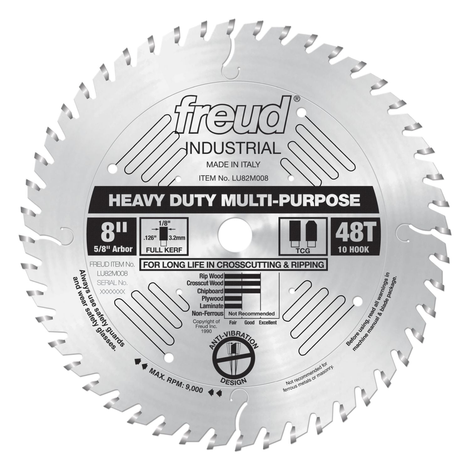Freud LU82M008 8 in. Heavy Duty Multi-Purpose Blade