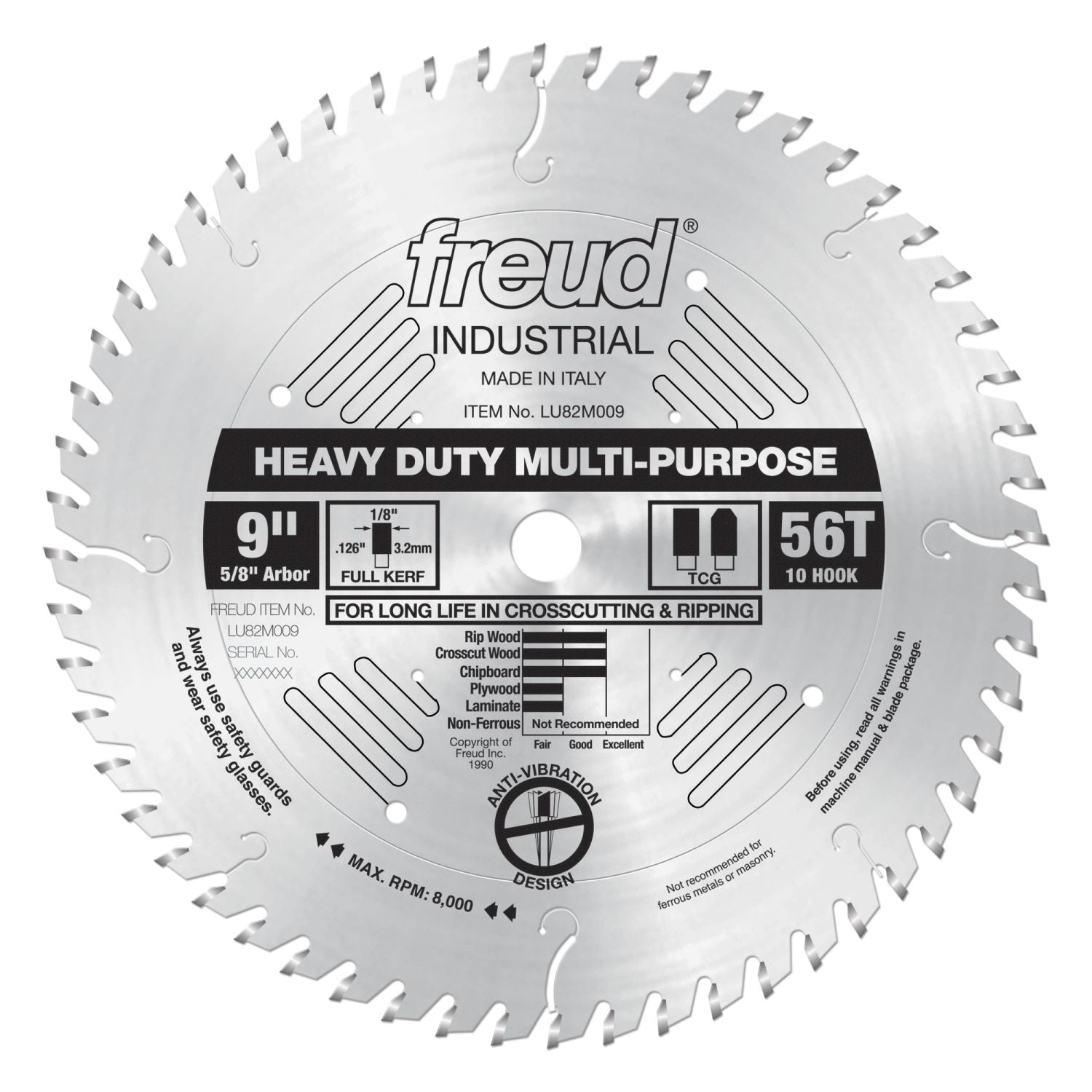 Freud LU82M009 9 in. Heavy Duty Multi-Purpose Blade