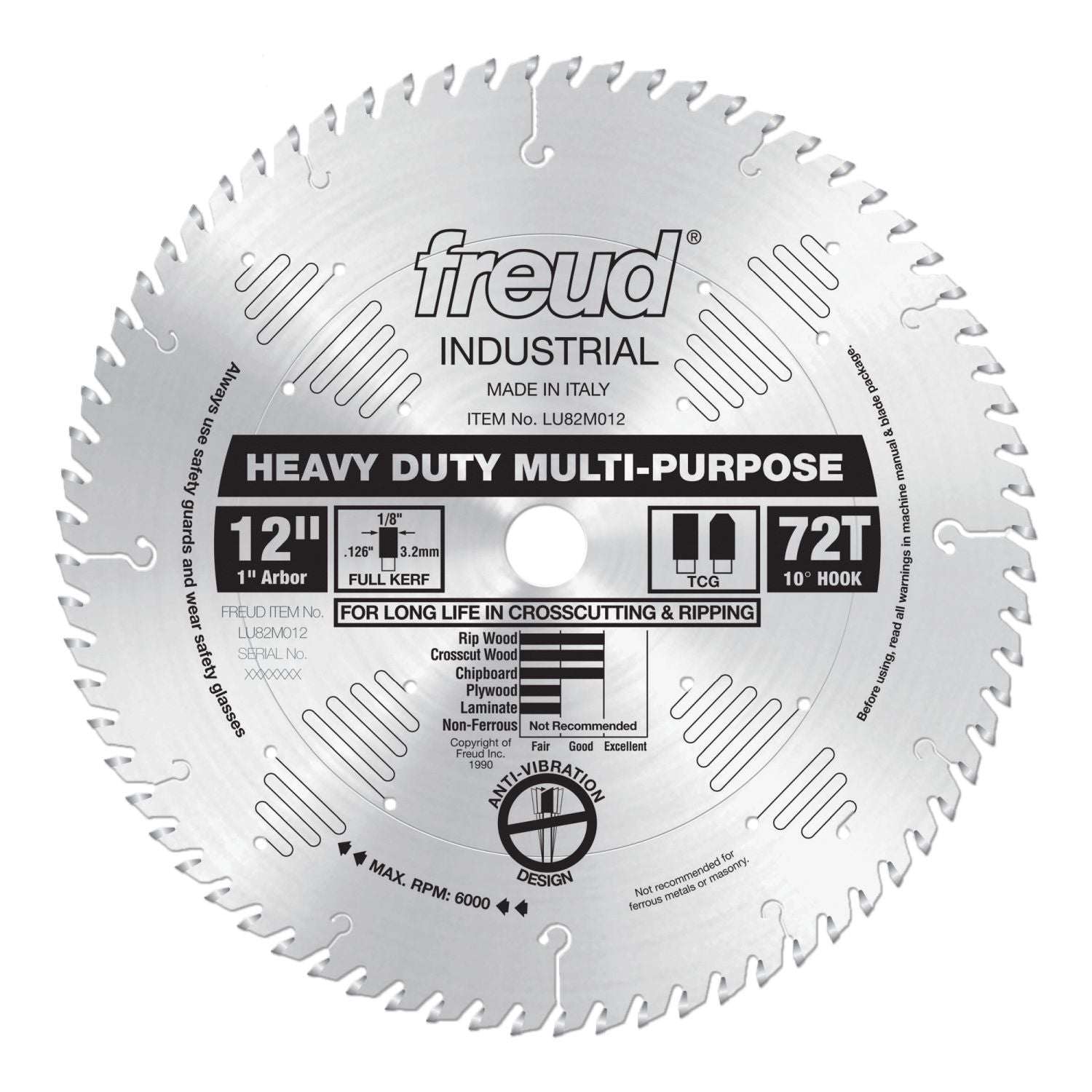 Freud LU82M012 12 in. Heavy Duty Multi-Purpose Blade