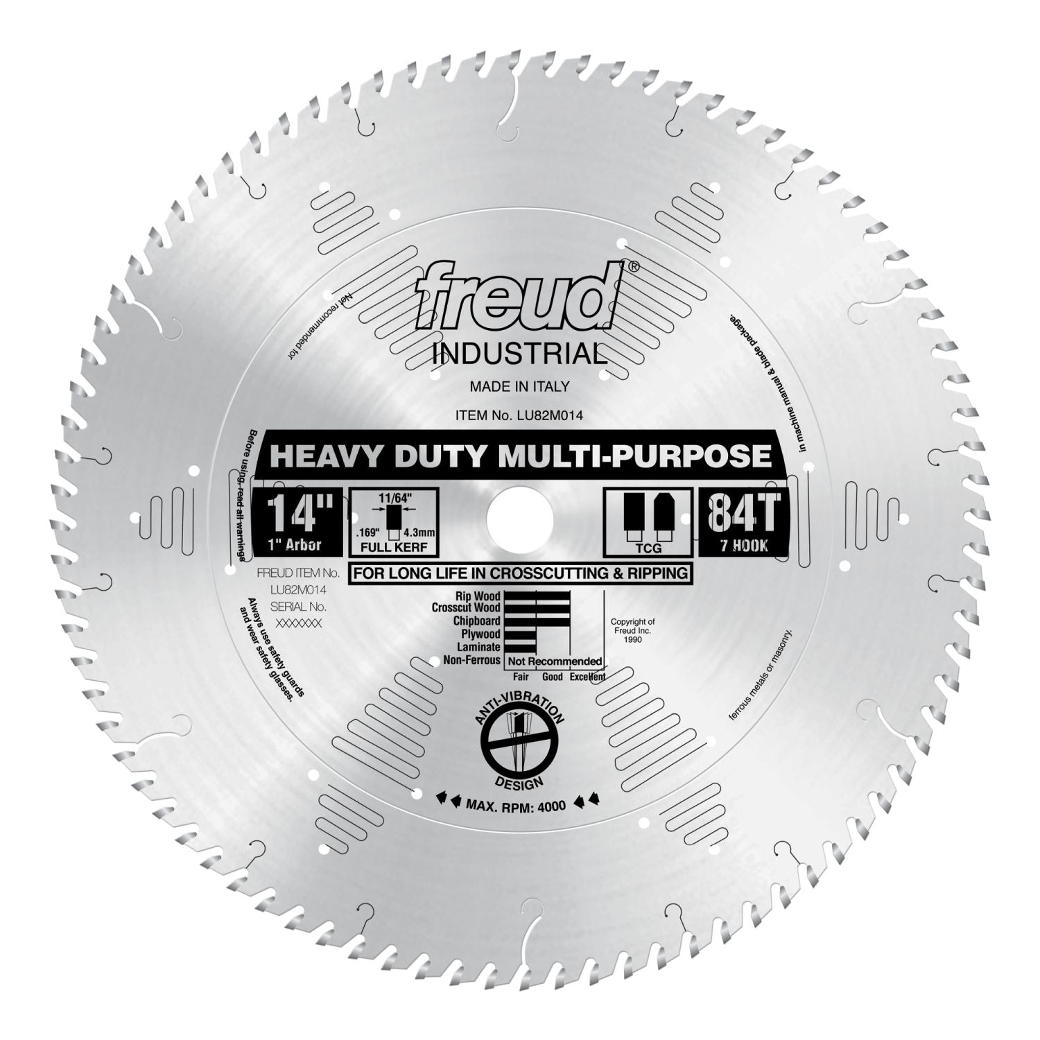 Freud LU82M014 14 in. Heavy Duty Multi-Purpose Blade