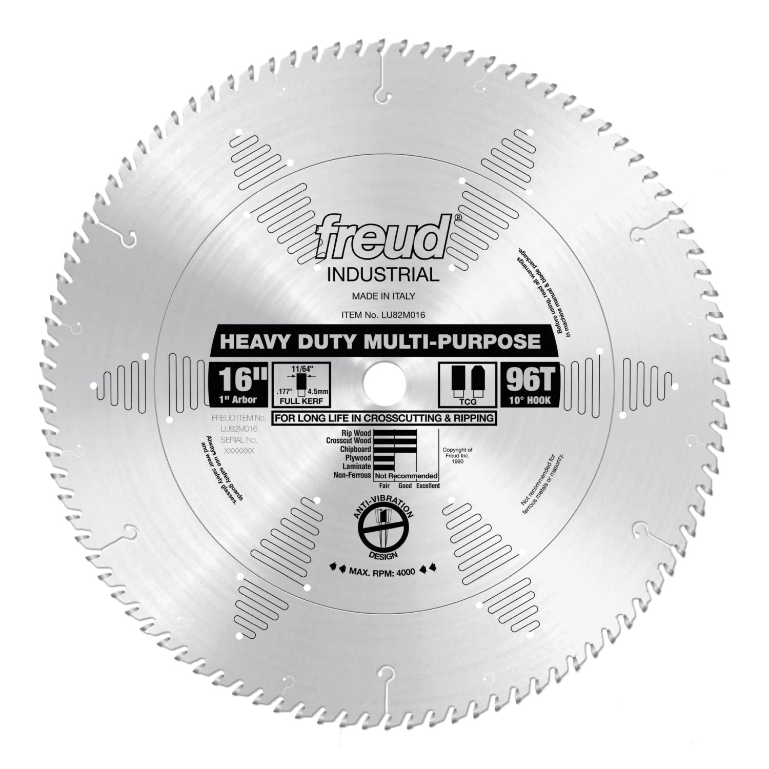Freud LU82M016 16 in. Heavy Duty Multi-Purpose Blade