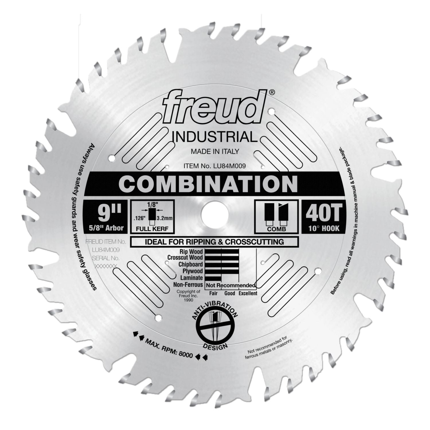 Freud LU84M009 9 in. Combination Blade