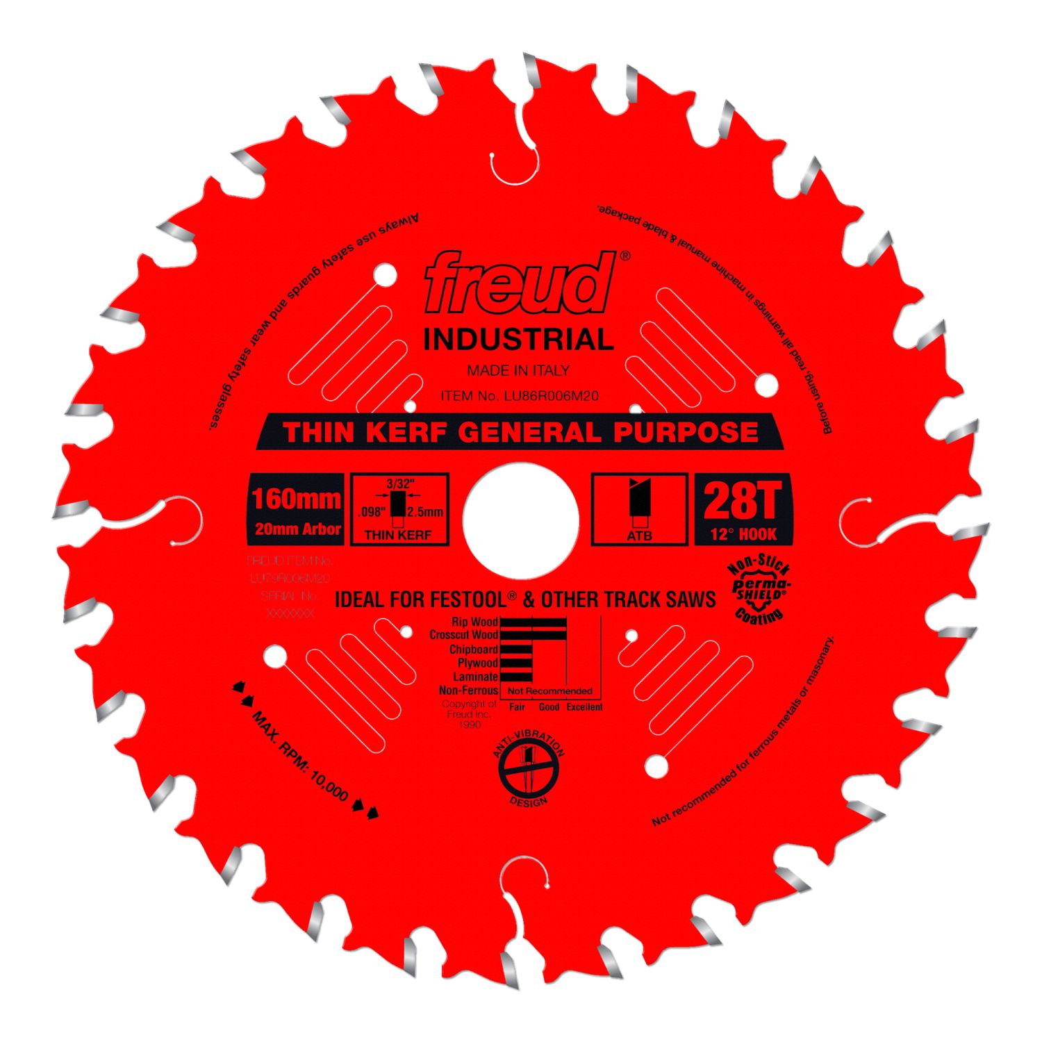 Freud LU86R006M20 160mm x 28T mm Thin Kerf General Purpose Blade