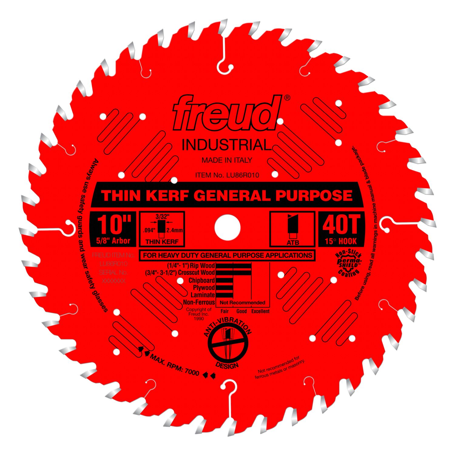 Freud LU86R010 10 in. Thin Kerf General Purpose Blade