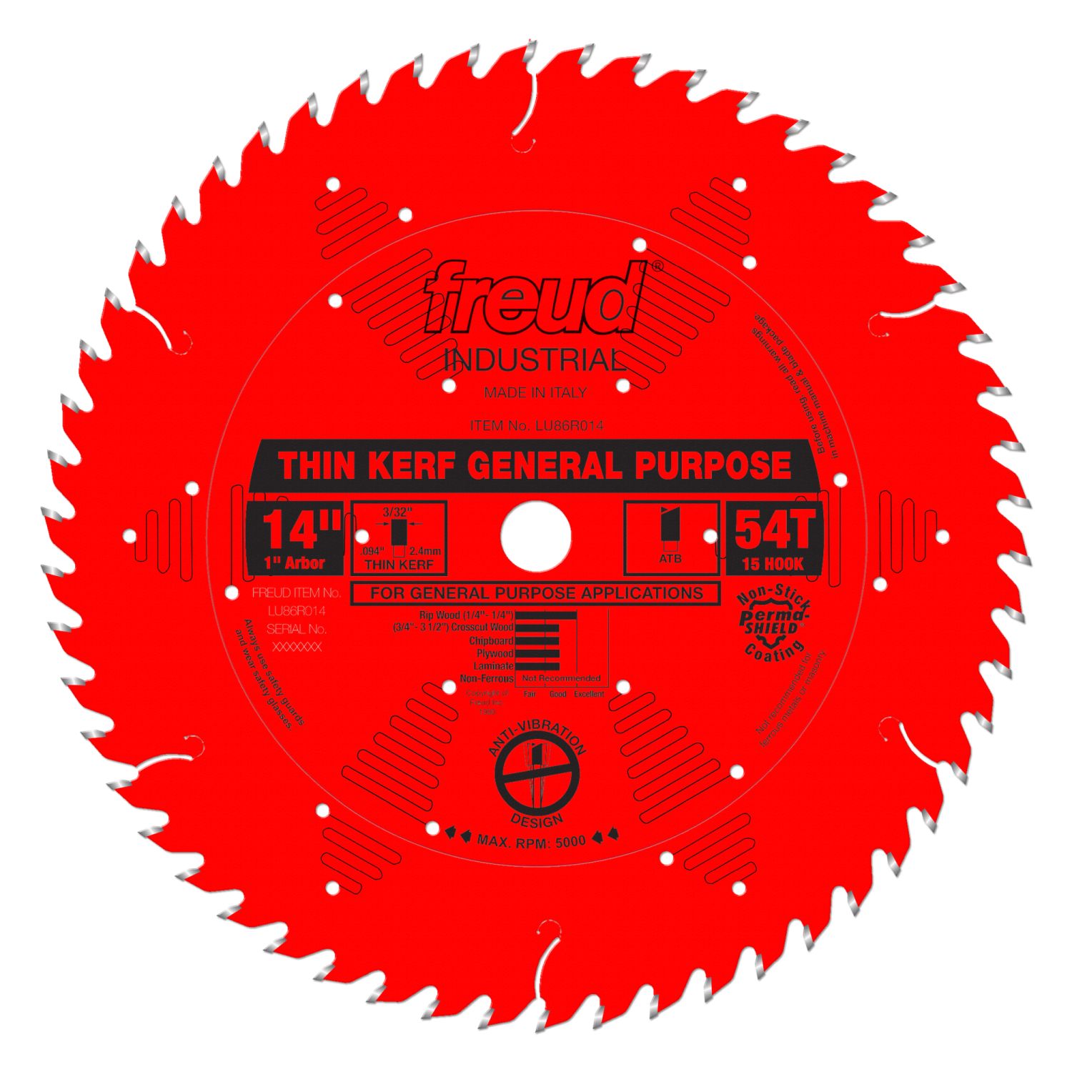 Freud LU86R014 14 in. Thin Kerf General Purpose Blade