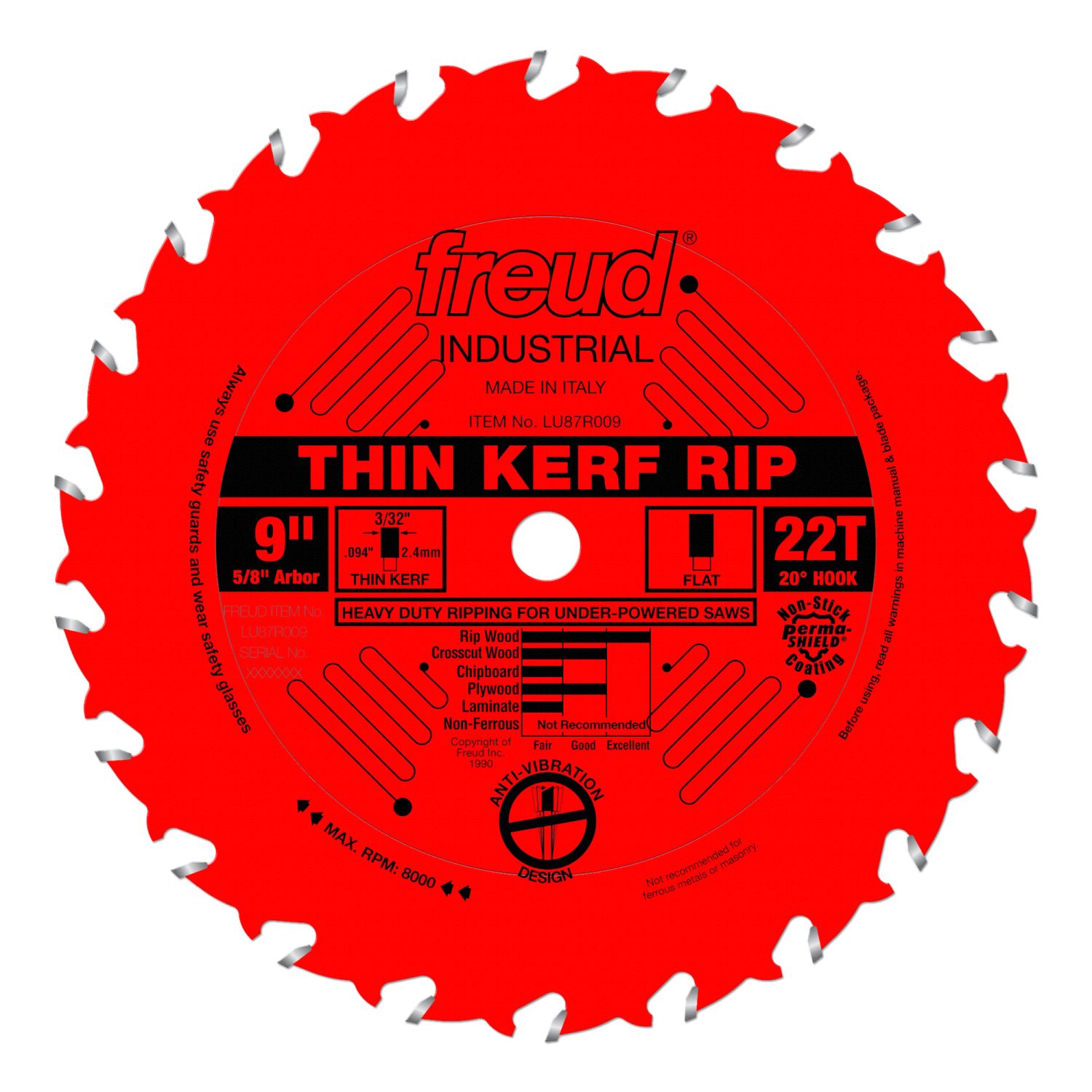 Freud LU87R009 9 in. Thin Kerf Rip Blade