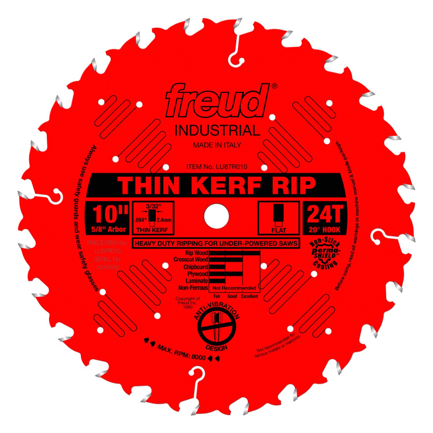 Freud LU87R010 10 in. Thin Kerf Rip Blade