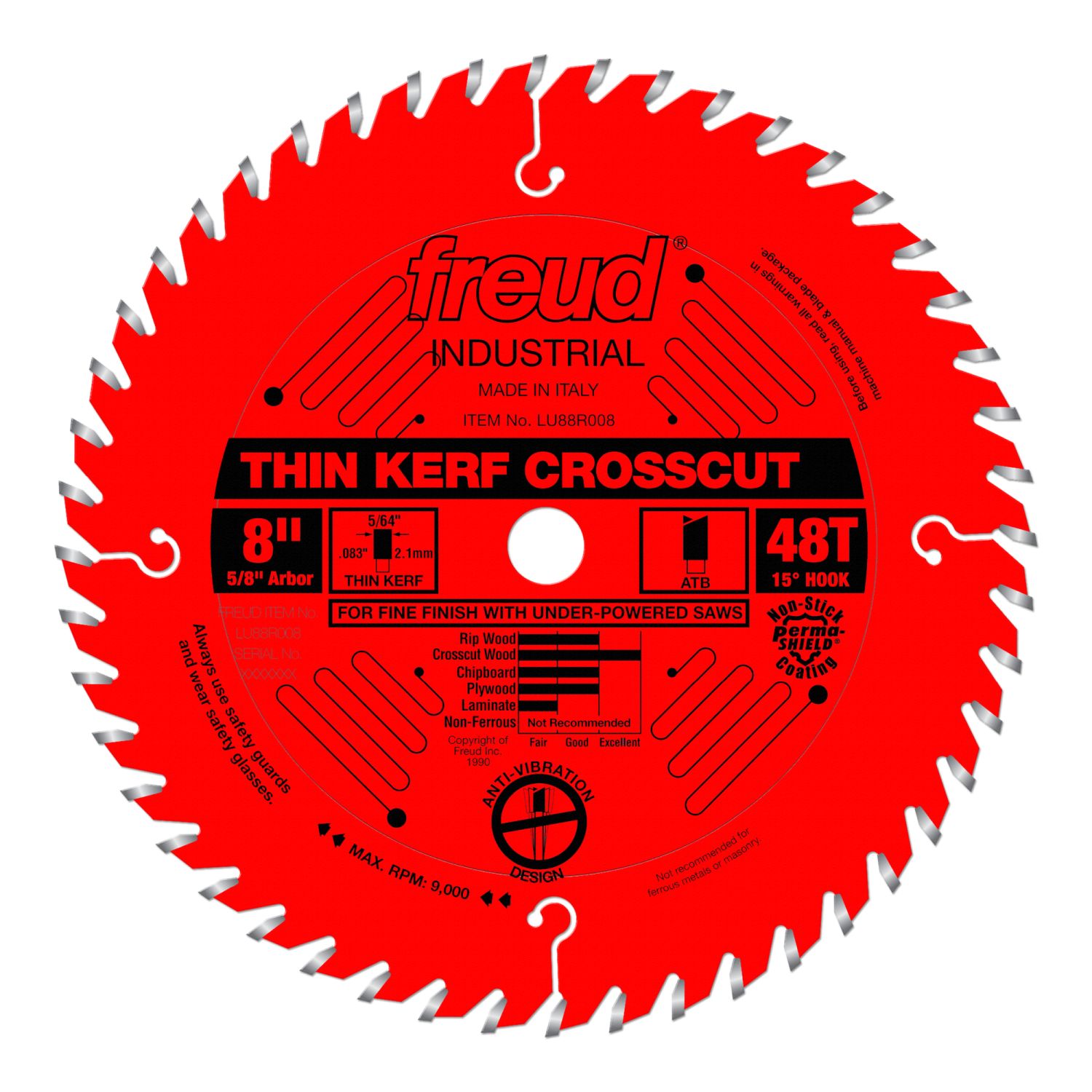 Freud LU88R008 8 in. Thin Kerf Fine Finish Crosscut Blade