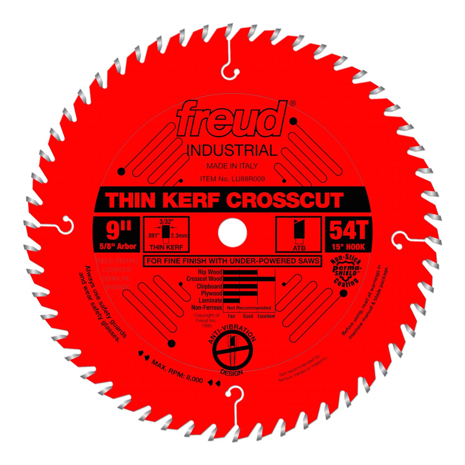 Freud LU88R009 9 in. Thin Kerf Fine Finish Crosscut Blade