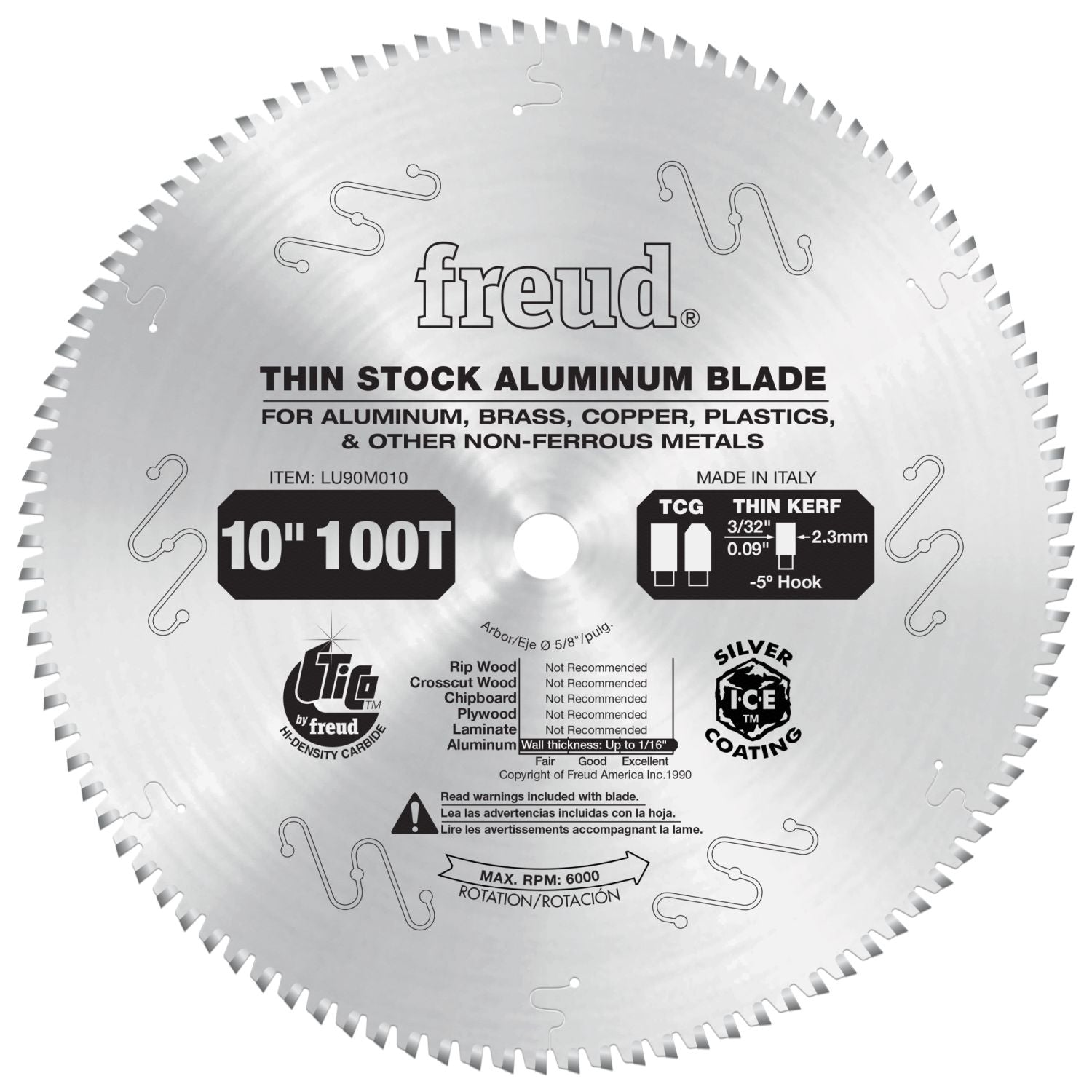 Freud LU90M010 10 in. Thin Stock Non-Ferrous Metal Blade