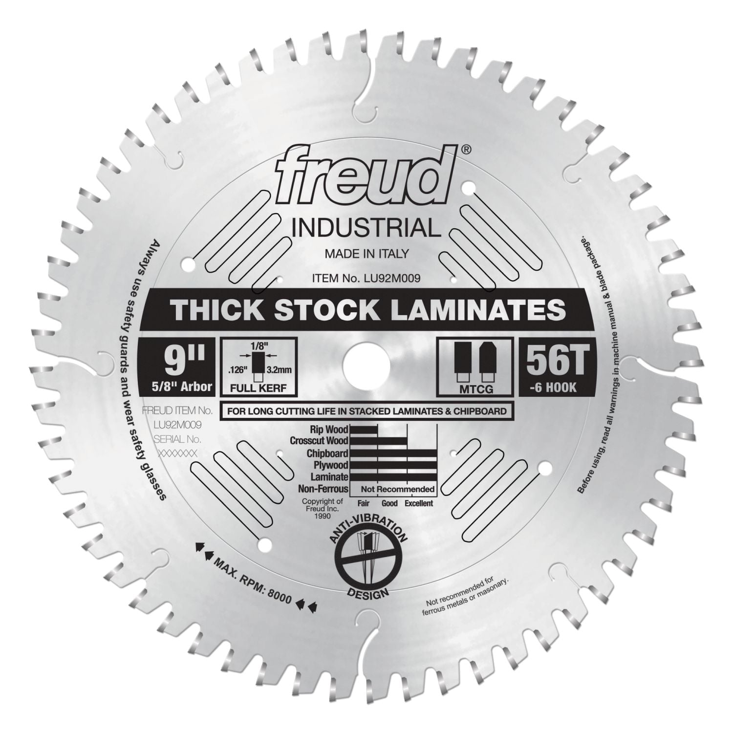 Freud LU92M009 9 in. Thick-Stock Laminate Blade