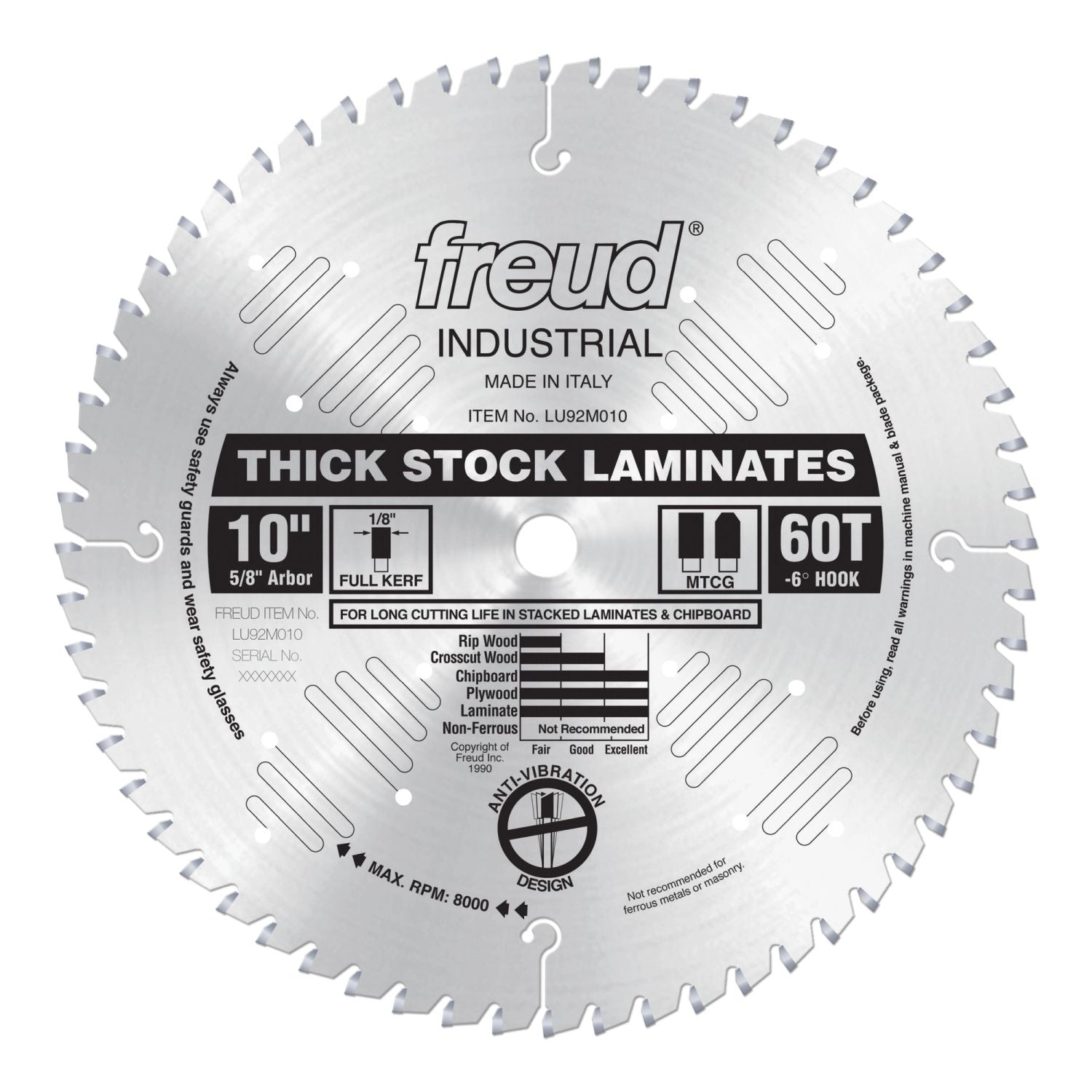 Freud LU92M010 10 in. Thick-Stock Laminate Blade