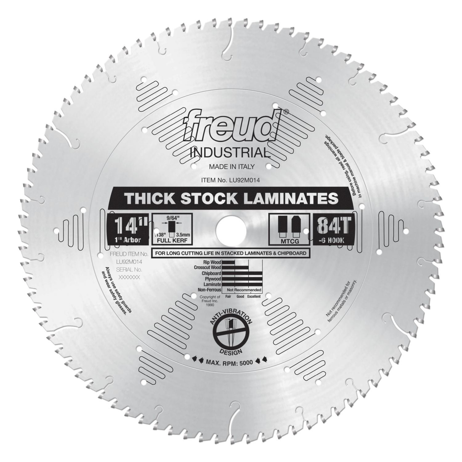 Freud LU92M014 14 in. Thick-Stock Laminate Blade
