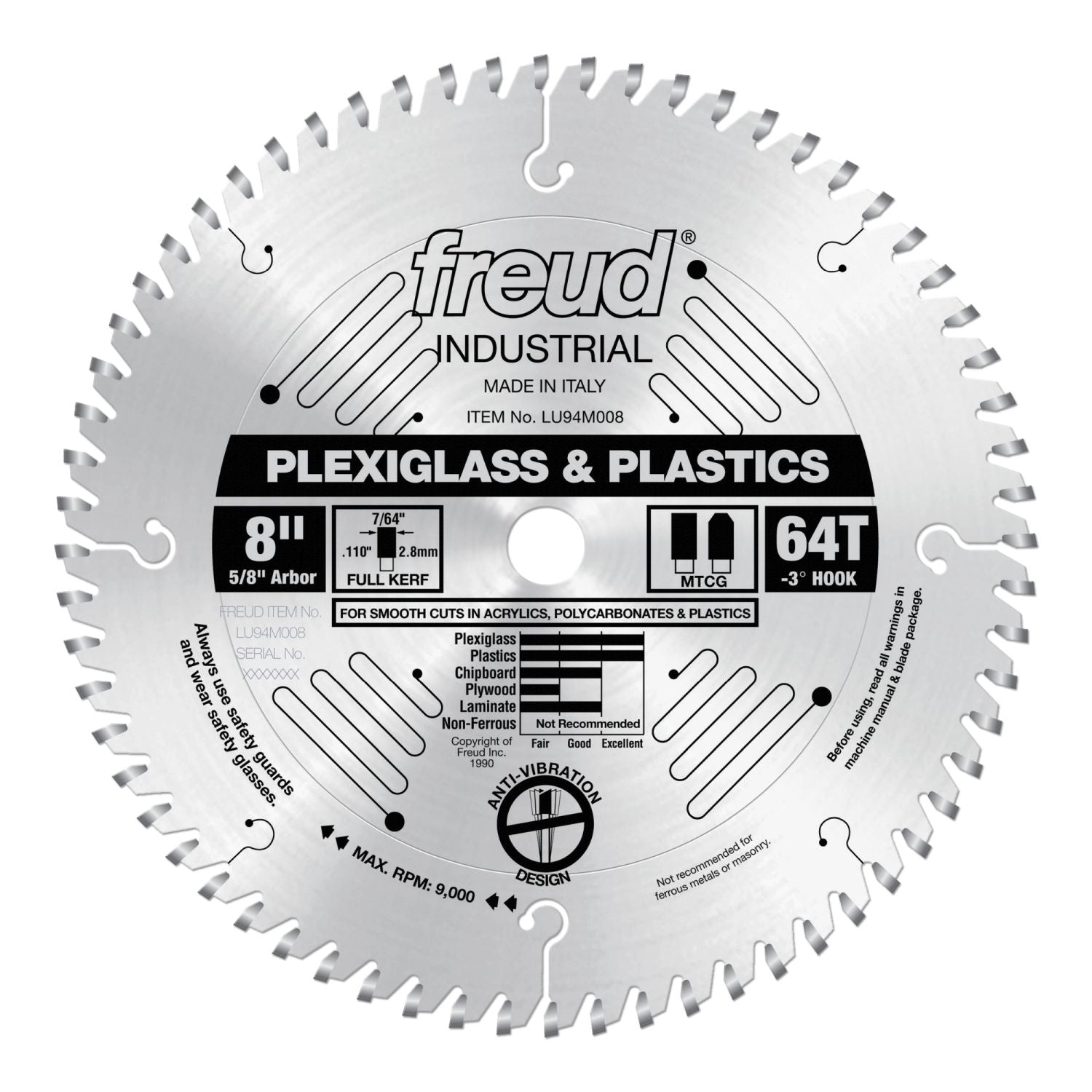 Freud LU94M008 8 in. Plastic Blade