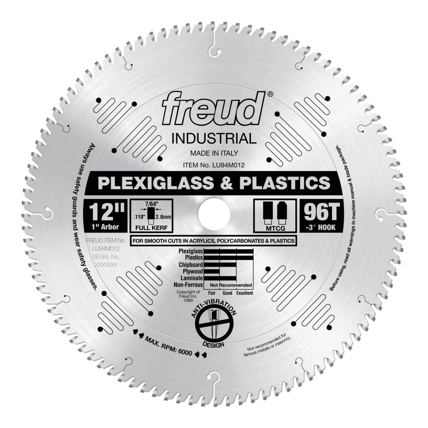 Freud LU94M012 12 in. Plastic Blade