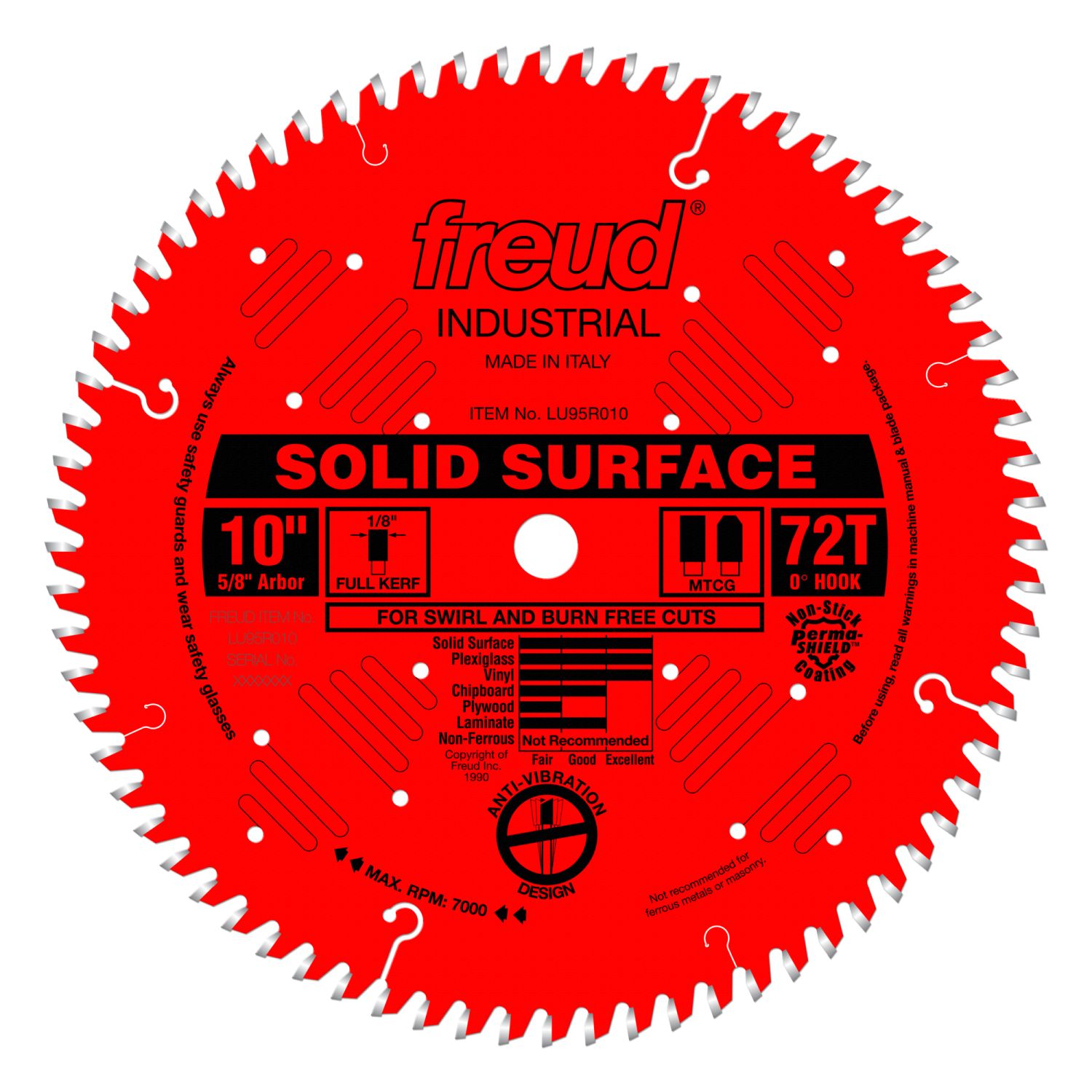 Freud LU95R010 10 in. Solid Surface Blade