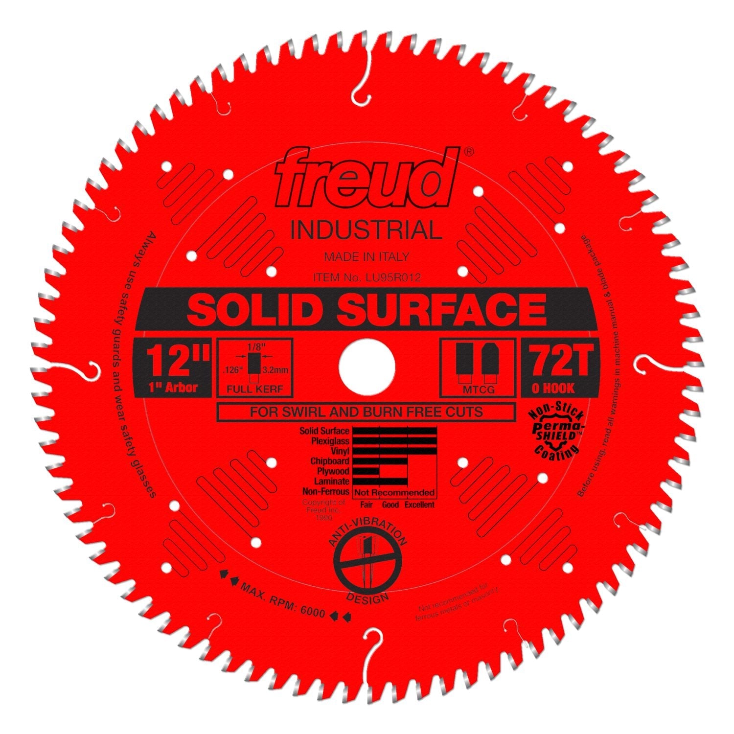Freud LU95R012 12 in. Solid Surface Blade