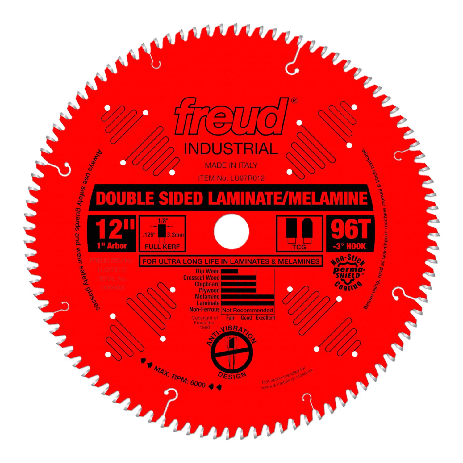 Freud LU97R012 12 in. Double Sided Laminate/Melamine Blade