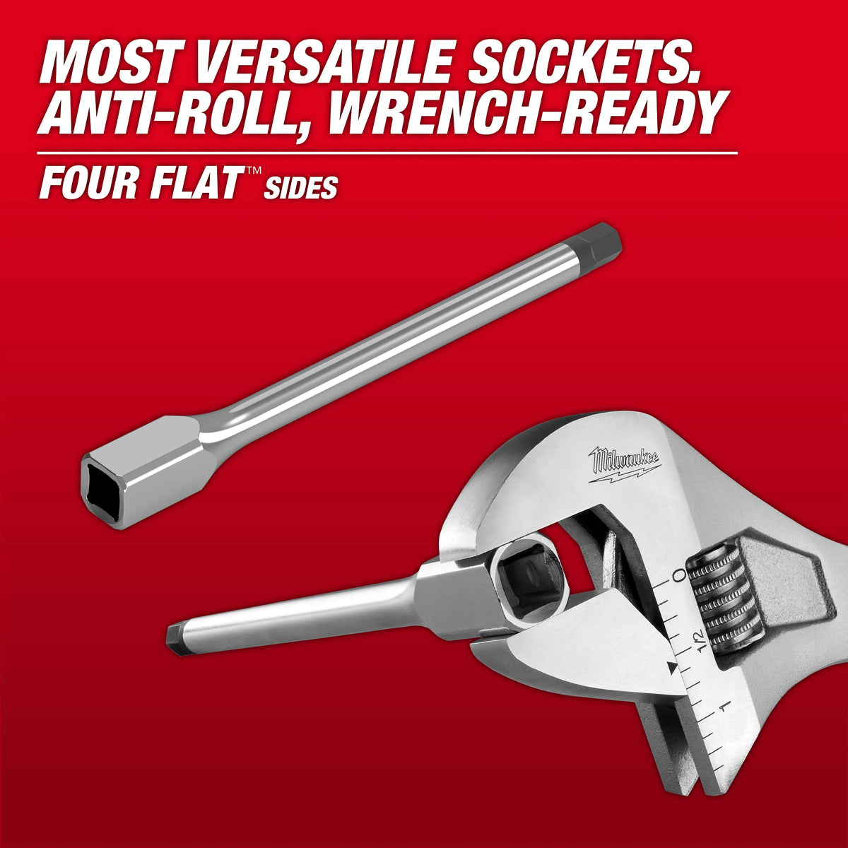 Milwaukee 48-22-9280 106-Piece Bit Socket Set feature detail of the one-piece bit socket design