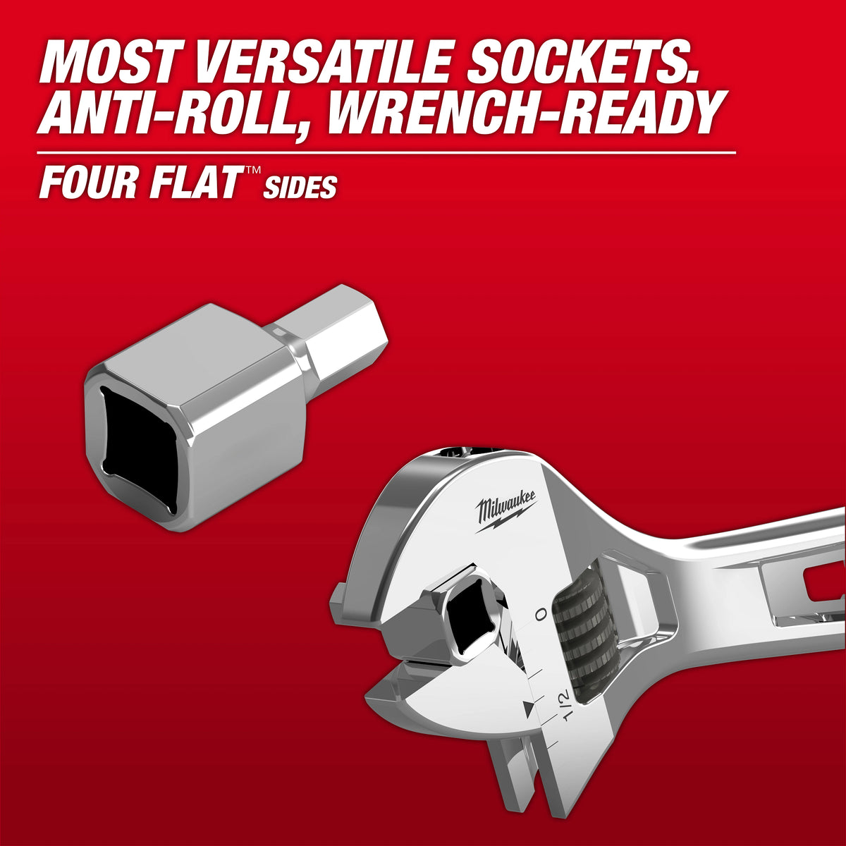 Milwaukee 48-22-9286 34-Piece 1/4-in. Drive Ratchet and Bit Socket Set feature detail of the one-piece bit socket design