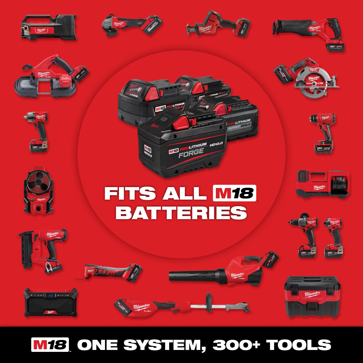 Milwaukee 2956-20 M18 Bluetooth PACKOUT Radio + Charger, Tool Only