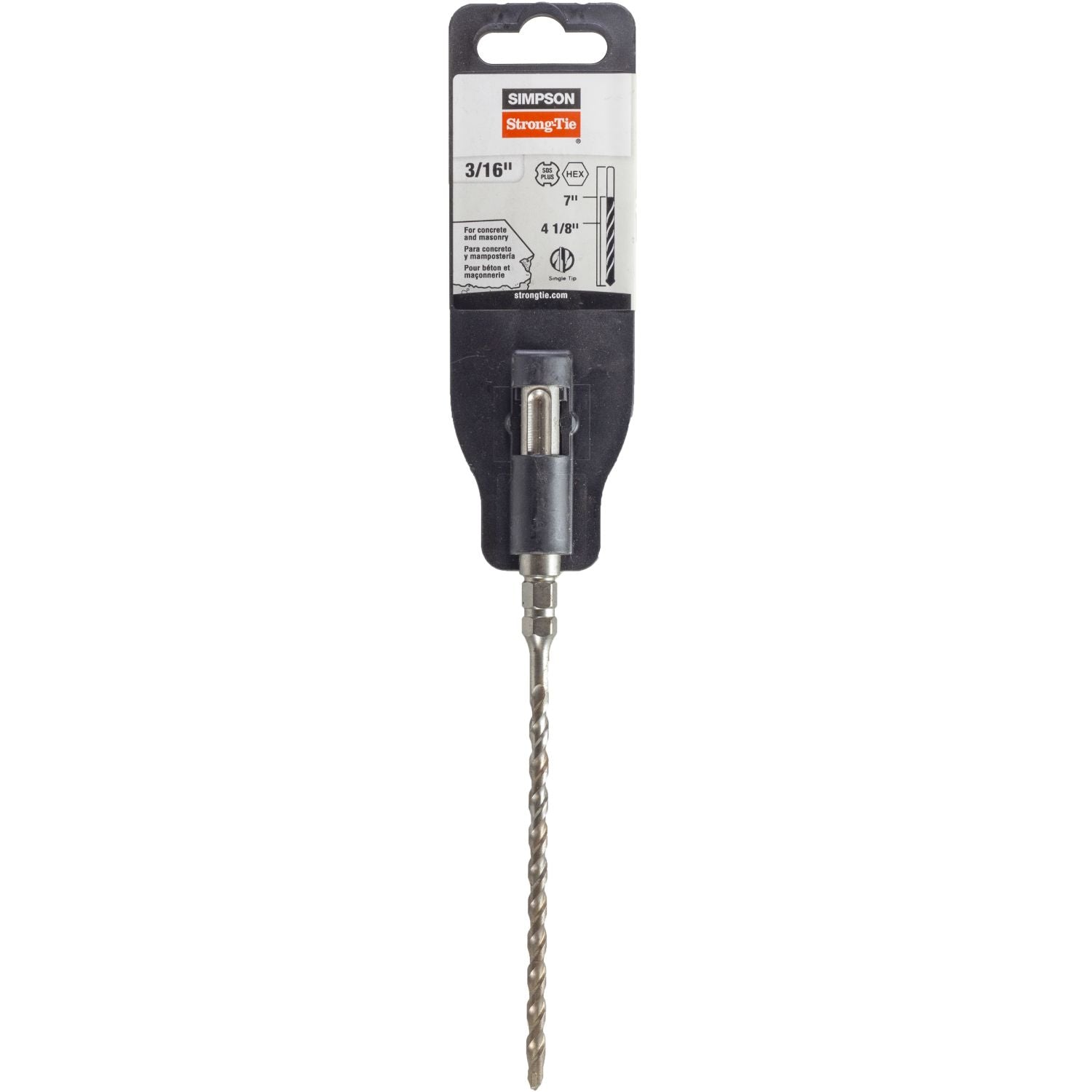 Simpson Strong-Tie MDPL01807H 3/16-in. x 7-in. SDS-plus Titen Screw Drill Bit/Driver