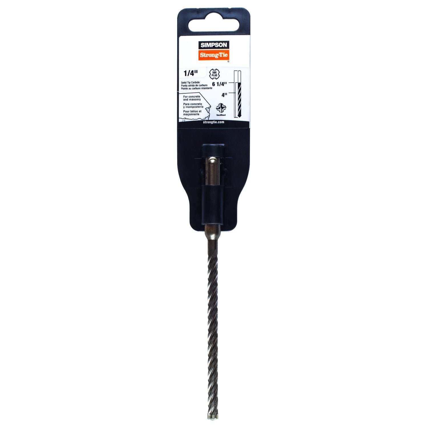Simpson Strong-Tie MDPL02506S 1/4-in. x 6-1/4-in. SDS-plus Shank Solid-Tip Carbide Drill Bit