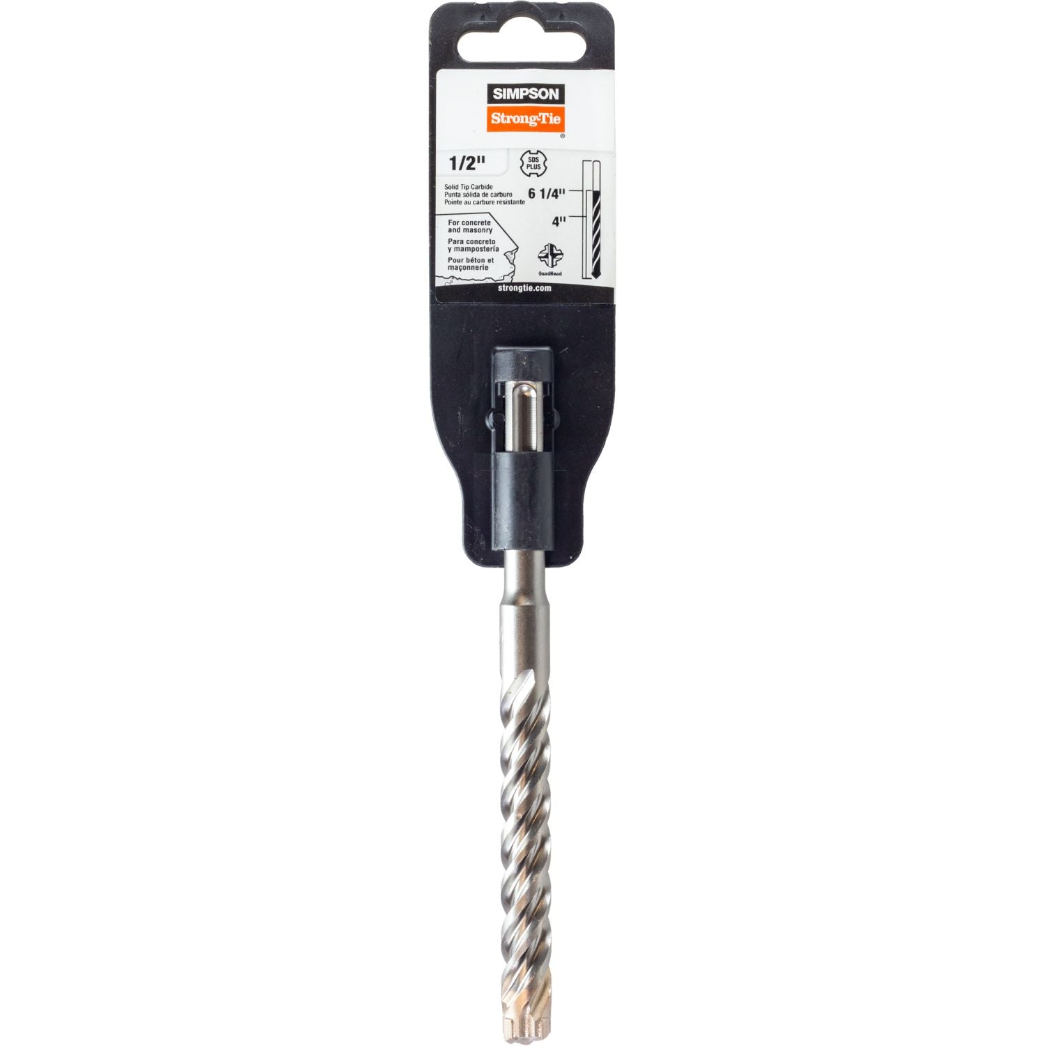 Simpson Strong-Tie MDPL05006S 1/2-in. x 6-1/4-in. SDS-plus Shank Solid-Tip Carbide Drill Bit
