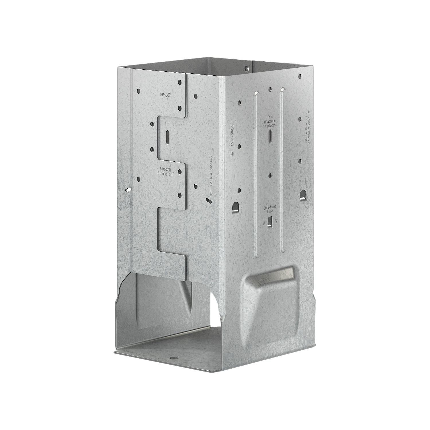 Simpson Strong-Tie ZMAX Galvanized Moment Post Base for 8x8 w/ SDS Screws (MPB88Z)
