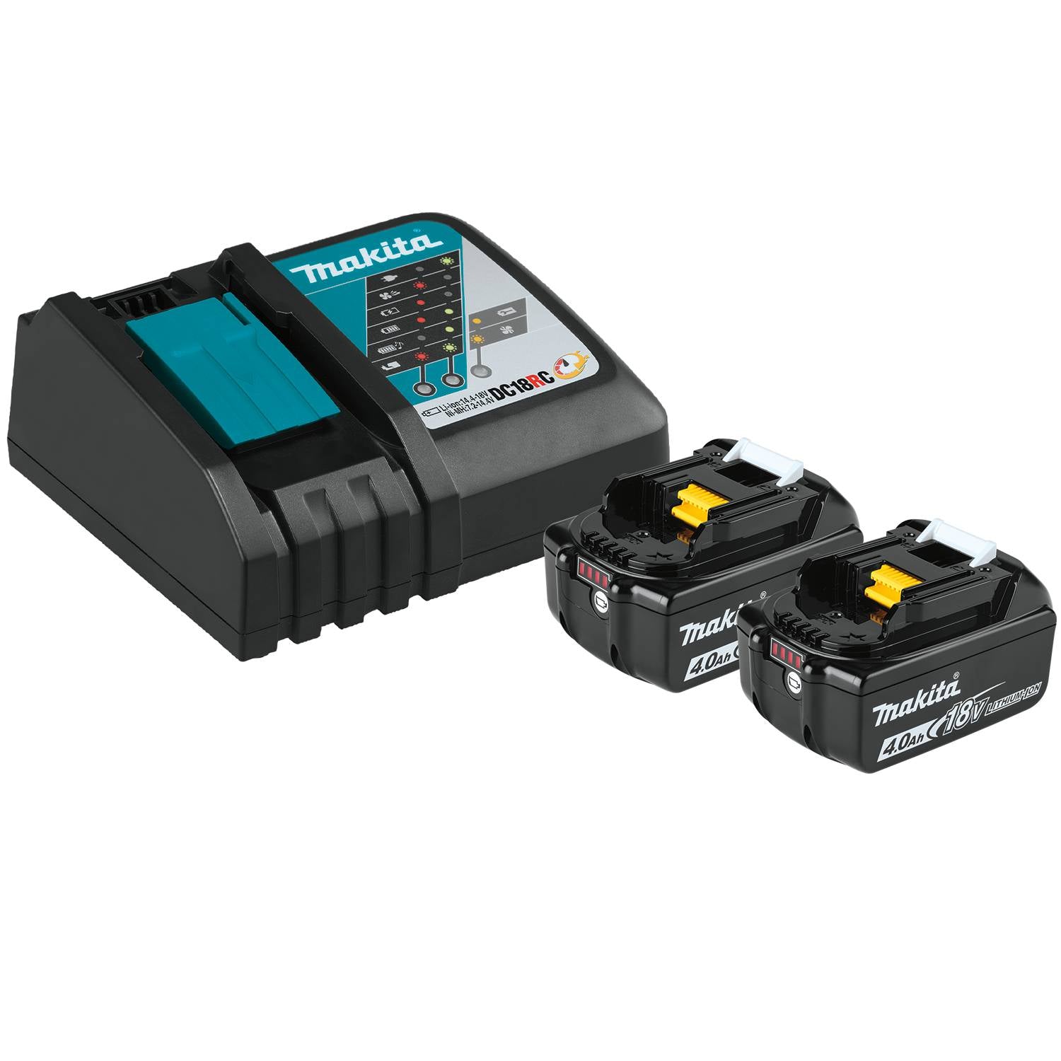 Makita BL1840BDC2X 18V LXT 4.0Ah Battery and Rapid Optimum Charger Starter Pack