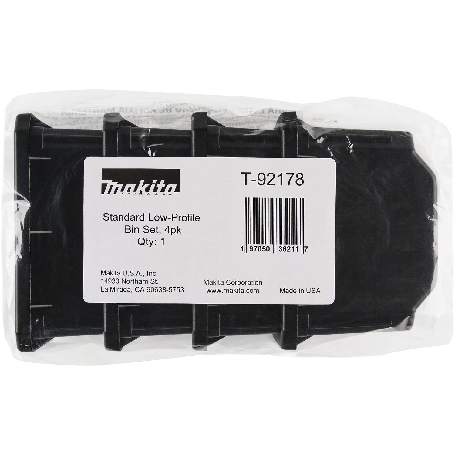 Makita T-92178 MAKTRAK Organizer Bin Set, Low-Profile Standard, 4-Pack