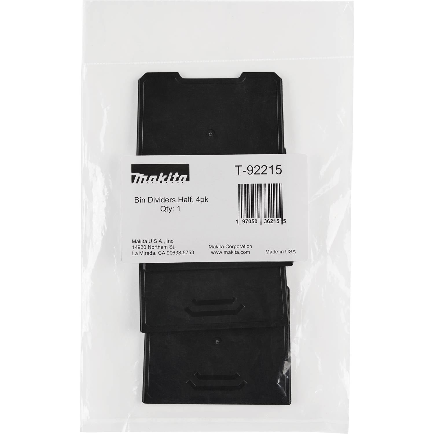 Makita T-92215 MAKTRAK Bin Dividers, Half Standard, 4-Pack