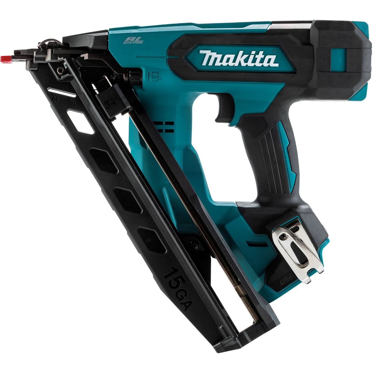 Makita XNB08Z 18V LXT Brushless 2-1/2” Angled Finish Nailer, 15 Ga., Tool Only