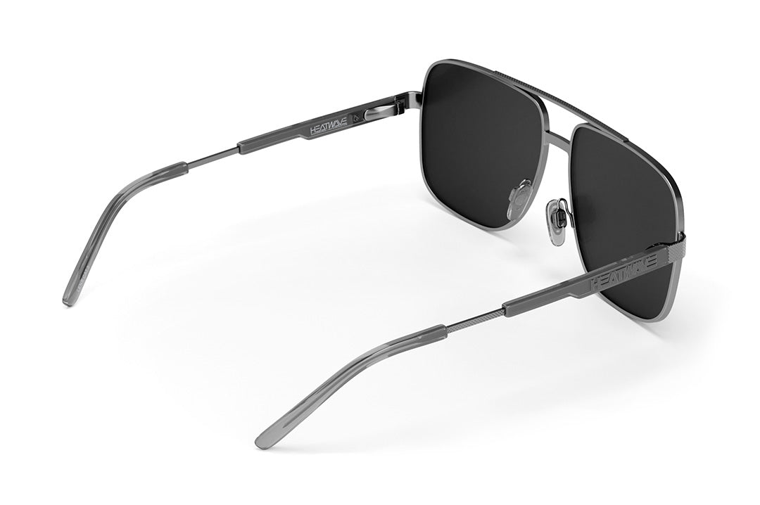 Heat Wave Nimitz Gun Metal Frame BLACK Lens Sunglasses
