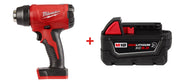Milwaukee M18 Compact Heat Gun with Milwaukee 48-11-1850R M18 REDLITHIUM XC5.0 Oil & Solvent Resistant Battery