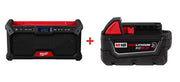 Milwaukee M18 Bluetooth Jobsite Radio with Milwaukee 48-11-1850R M18 REDLITHIUM XC5.0 Oil & Solvent Resistant Battery