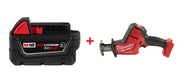 Milwaukee 2719-20 M18 FUEL Hackzall Recip Saw with Milwaukee 48-11-1850R M18 REDLITHIUM XC5.0 Oil & Solvent Resistant Battery